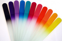 3 1/2"  Czech Republic Colored Glass Nail Files